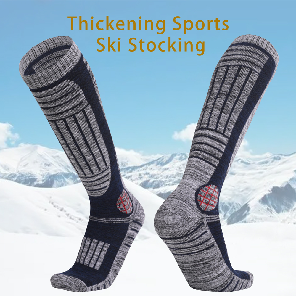 Thermal Sock Winter - 1 คู่ความร้อนฤดูหนาวผ้าฝ้ายผู้ชายผู้หญิงถุงเท้าสกีสูงยืดหยุ่นกีฬาถุงเท้าสโนว์บอร์ดขี่จักรยานผู้ใหญ่เล่นสกีหนาขาอุ่น