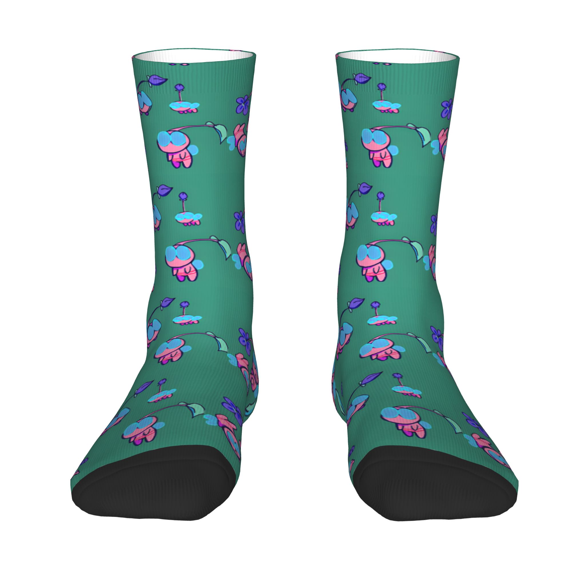 Dress Sock Men - ถุงเท้าลายการ์ตูนอนิเมะพิคไมน์แบบกำหนดเองสำหรับผู้ชาย ถุงเท้าลายเกมส์สุดฮาสำหรับทุกเพศ เหมาะสำหรับฤดูใบไม้ผลิ ฤดูร้อน ฤดูใบไม้ร่วง และฤดูหนาว