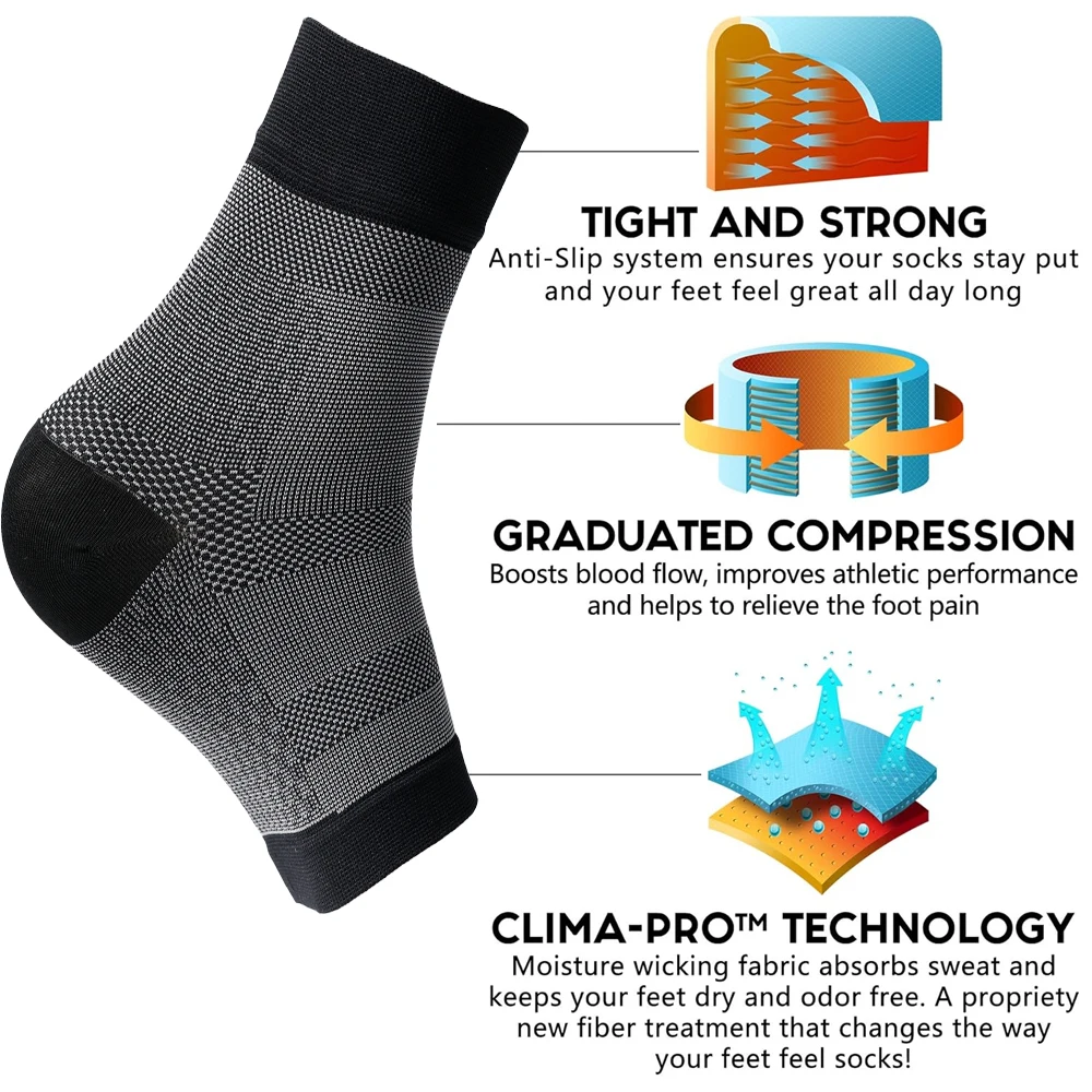 ถุงเท้ารัดกล้ามเนื้อแบบเปิดนิ้ - Ankle Brace Sock บทวิจารณ์และราคา