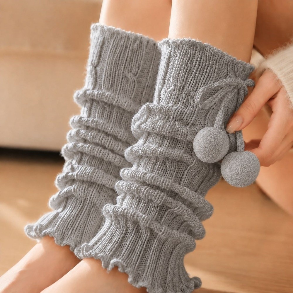 ปลอกขาไหมพรมถักลายเคเบิล ขอบระ - Boot Sock Slouchy บทวิจารณ์และราคา