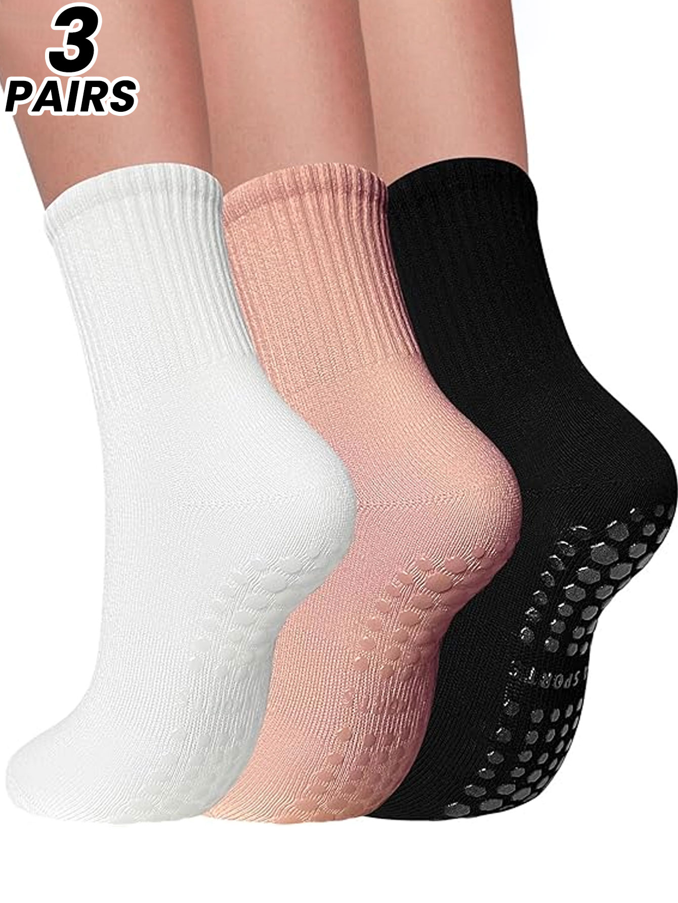 ถุงเท้าโยคะสำหรับผู้หญิง 3 คู่ - Grip Sock Yoga บทวิจารณ์และราคา